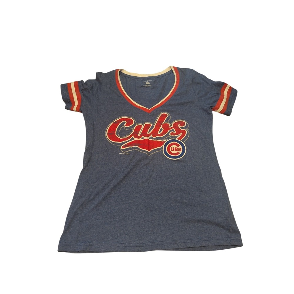 Campus lifestyle MLB Chicago Cubs V neck T-shirt size large